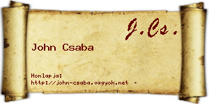 John Csaba névjegykártya