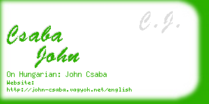 csaba john business card